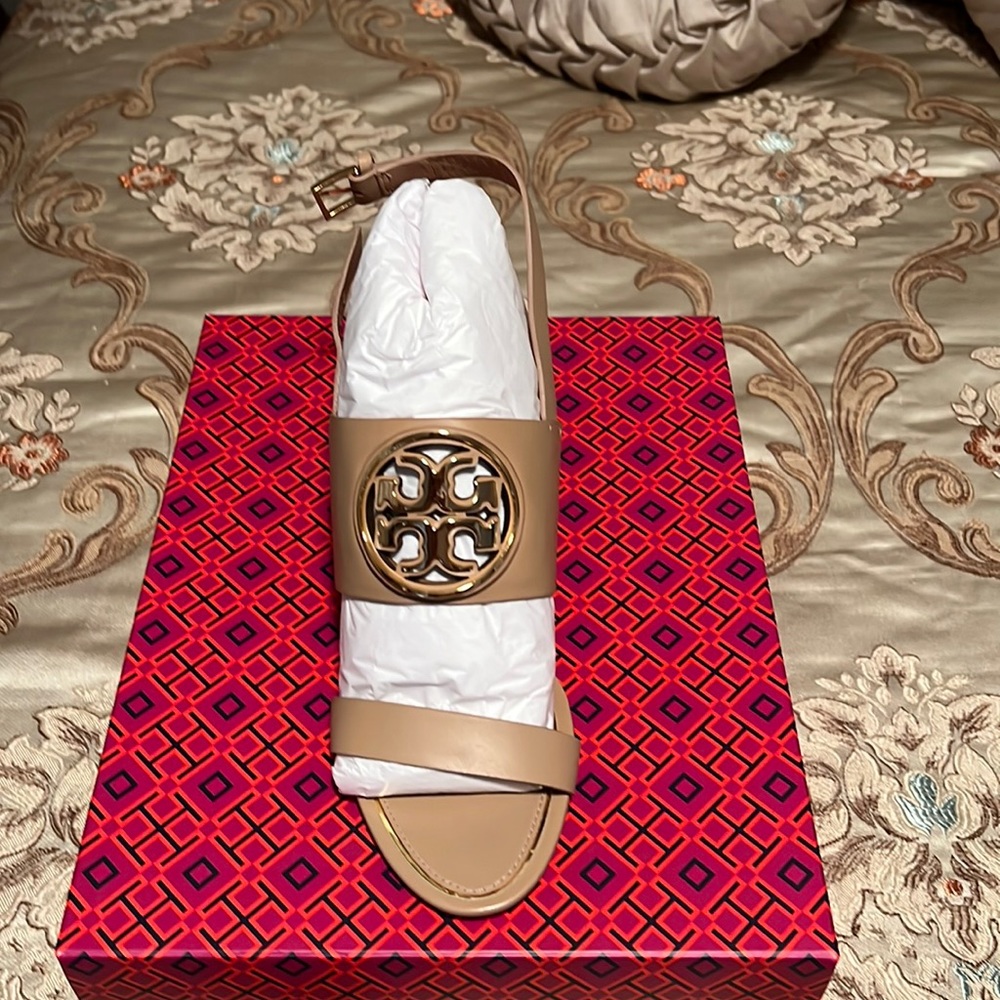 Brand new Tory Burch leather wedge Sandal.